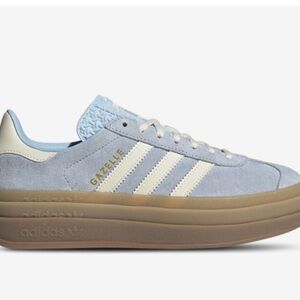 Adidas Gazelle Women's Light Blue and Cream Sneakers